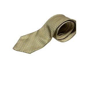 Brooks Brothers Makers Tie Golden Yellow Blue Basketweave Tie